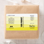 Gelaagde inktgele lichaamsletter kartonnen product etiket (Insitu)