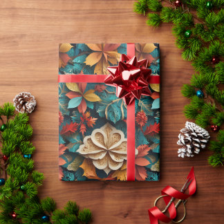 Gelaagde Kersttuin Cadeaupapier