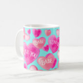 Gelaagde Liefde Mok Waterverf Harten & Sweet Notes (Voorkant links)