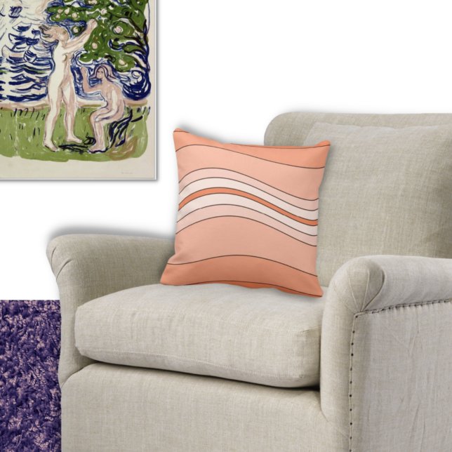 Gelaagde Lijnen in Shades van Oranje Sierkussen (Creator heeft geüpload)