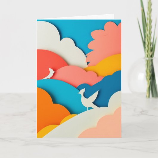 Gelaagde lucht vogels kaart (Voorkant)