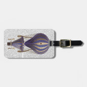 Gelaagde luchtballon blauw bagagelabel (Voorkant horizontaal)