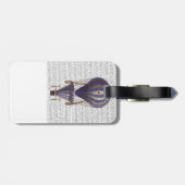 Gelaagde luchtballon blauw bagagelabel (Achterkant horizontaal)