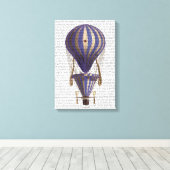 Gelaagde luchtballon blauw canvas afdruk (Insitu (Houten vloer))