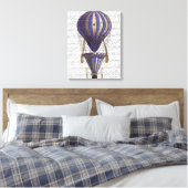 Gelaagde luchtballon blauw canvas afdruk (Insitu (Slaapkamer))