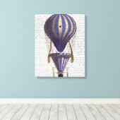 Gelaagde luchtballon blauw canvas afdruk (Insitu (Houten vloer))