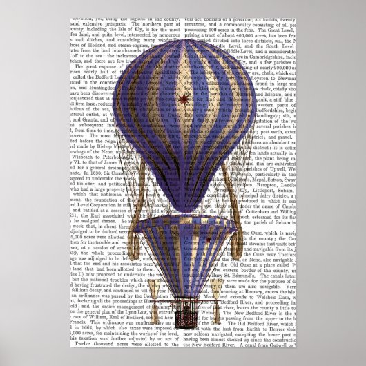 Gelaagde luchtballon blauw poster (Voorkant)