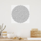 Gelaagde Mandala Kleurplaat met Herhalende Bogen Poster (Keuken)