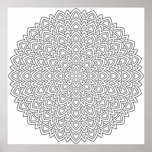 Gelaagde Mandala Kleurplaat met Herhalende Bogen Poster (Voorkant)