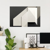 Gelaagde Minimalistische Abstracte Kunst Poster (Thuiskantoor)