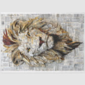 Gelaagde Onleesbare Papieren Leeuw Collage AS4 Dec Tissuepapier (Voorkant)