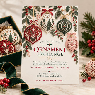 Gelaagde Papercut Kerst Ornamentenruil Kaart