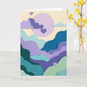 Gelaagde Papierbergharten Kaart (Gele Bloem)