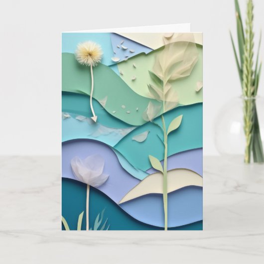 Gelaagde papieren bloem kaart (Voorkant)