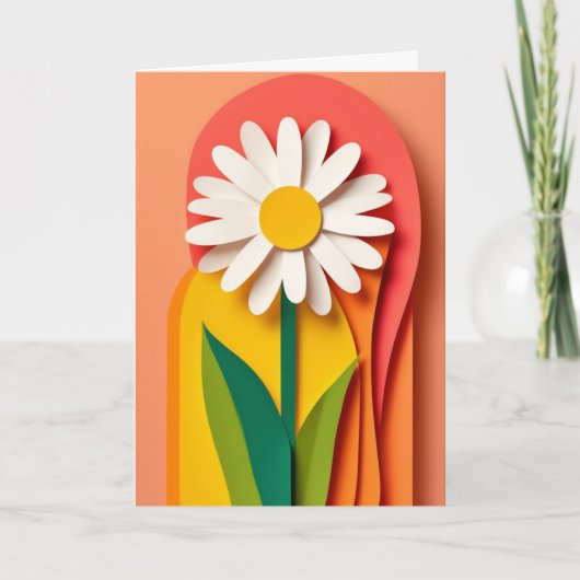 Gelaagde papieren bloem kaart (Voorkant)