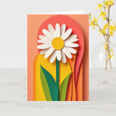 Gelaagde papieren bloem kaart (Gele Bloem)
