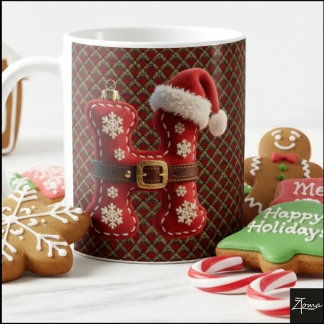 Gelaagde Pastel Gouden Rand Letter H Koffiemok