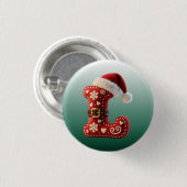 Gelaagde Pastel Gouden Rand Letter L Ronde Button 3,2 Cm (Voorkant /achterkant)