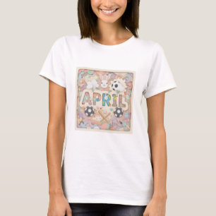 Gelaagde Pastel Harmonie: De Kunst van April T-shirt
