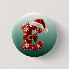 Gelaagde Pastelkleurige Gouden Rand Letter E Ronde Button 3,2 Cm