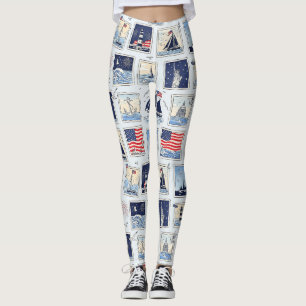 Gelaagde Patriottische Papieren Snij Tegelmotief ( Leggings
