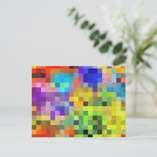 Gelaagde pixels briefkaart (Staand voorkant)