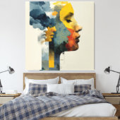 Gelaagde Profiel Mozaïek Landschapsglans Canvas Afdruk (Insitu (Slaapkamer))