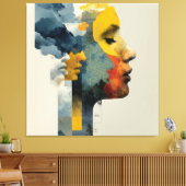 Gelaagde Profiel Mozaïek Landschapsglans Canvas Afdruk (Insitu (Woonkamer))