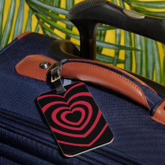 Gelaagde Red & Black Heart esthetiek Bagagelabel