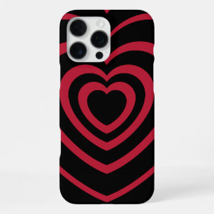 Gelaagde Red & Black Heart esthetiek iPhone 16 Pro Max Hoesje