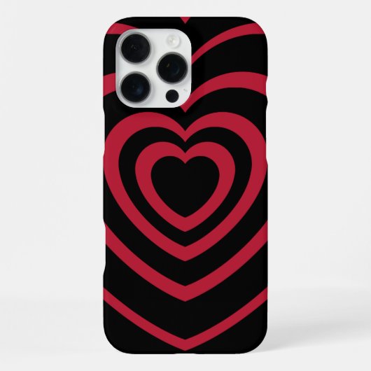 Gelaagde Red & Black Heart esthetiek iPhone Hoesje (Achterkant)