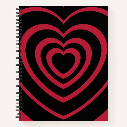 Gelaagde Red & Black Heart esthetiek Notitieboek (Voorkant)