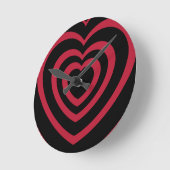 Gelaagde Red & Black Heart esthetiek Ronde Klok (Hoek)