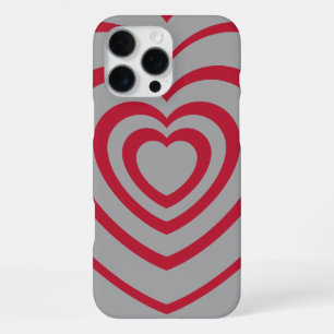 Gelaagde Red & Grey Heart Esthetisch iPhone 16 Pro Max Hoesje
