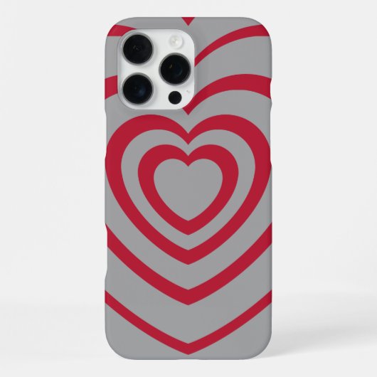 Gelaagde Red & Grey Heart Esthetisch iPhone Hoesje (Achterkant)