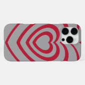 Gelaagde Red & Grey Heart Esthetisch iPhone Hoesje (Achterkant horizontaal)