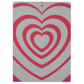 Gelaagde Red & Grey Heart Esthetisch Klembord (Achterkant)