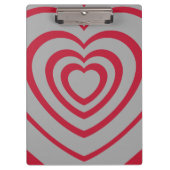 Gelaagde Red & Grey Heart Esthetisch Klembord (Voorkant)