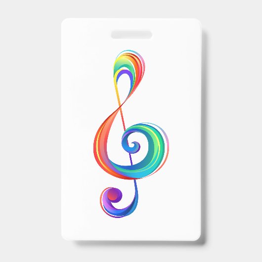 Gelaagde regenboog discantsleutel badge (Voorzijde)