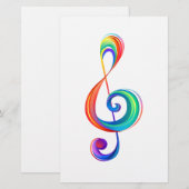 Gelaagde regenboog discantsleutel briefpapier (Voorkant / Achterkant)