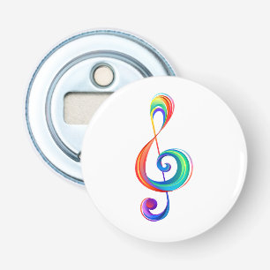 Gelaagde regenboog discantsleutel button flesopener