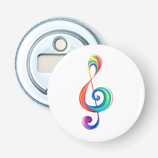 Gelaagde regenboog discantsleutel button flesopener (Voorkant)