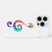 Gelaagde regenboog discantsleutel iPhone hoesje (Achterkant horizontaal)