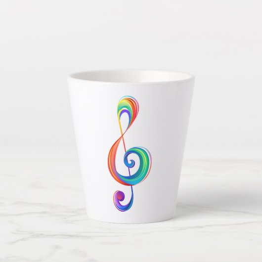 Gelaagde regenboog discantsleutel latte mok (Voorkant)