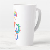Gelaagde regenboog discantsleutel latte mok (Rechterhoek)