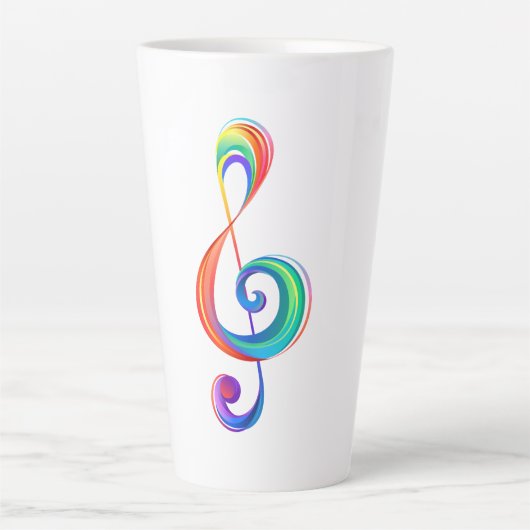 Gelaagde regenboog discantsleutel latte mok (Voorkant)