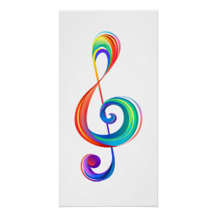 Gelaagde regenboog discantsleutel perfect poster