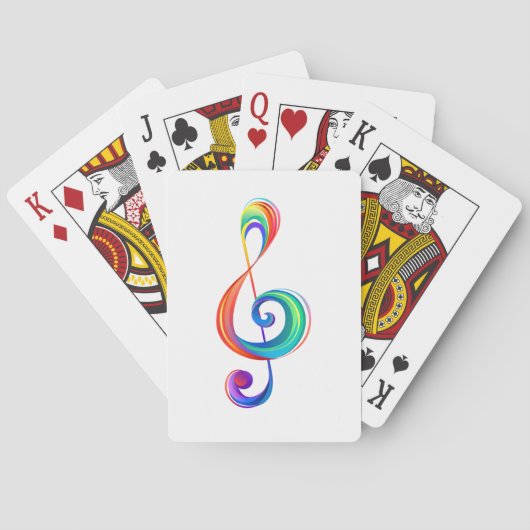 Gelaagde regenboog discantsleutel pokerkaarten (Achterkant)