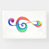 Gelaagde regenboog discantsleutel spandoek (Horizontaal)