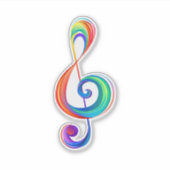 Gelaagde regenboog discantsleutel sticker (Voorkant)